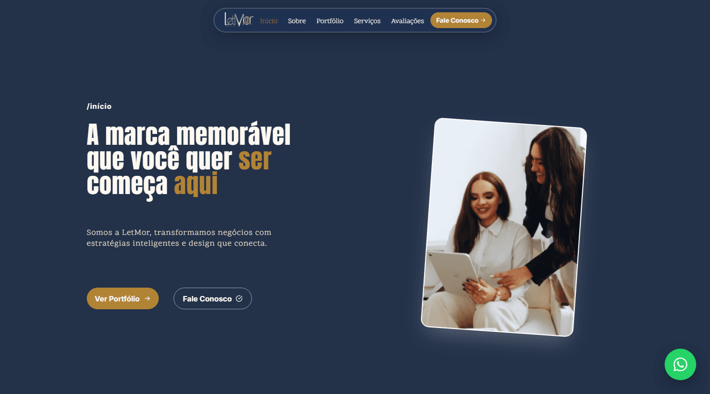 Captura de tela do projeto Agência LetMor